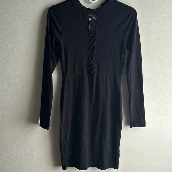 Heart & Hips | Dresses | Black Midi Dress With Cross Cut Out | Poshmark